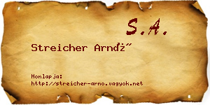 Streicher Arnó névjegykártya